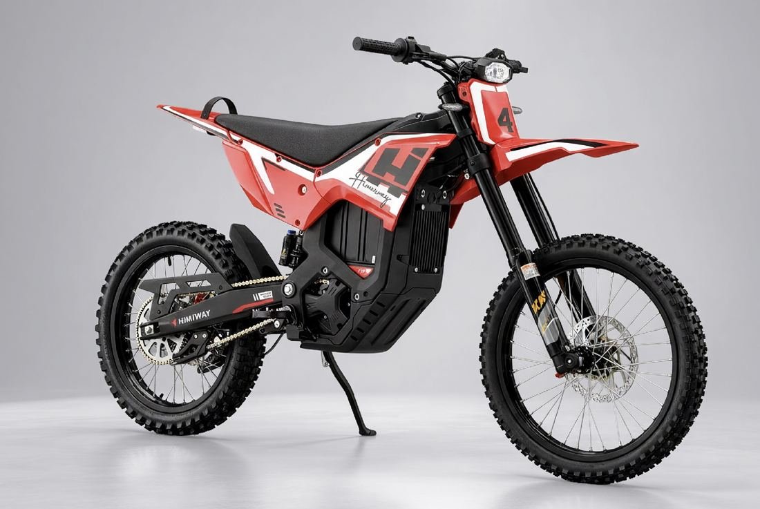 8F E-Moto electric dirt bike in red and black