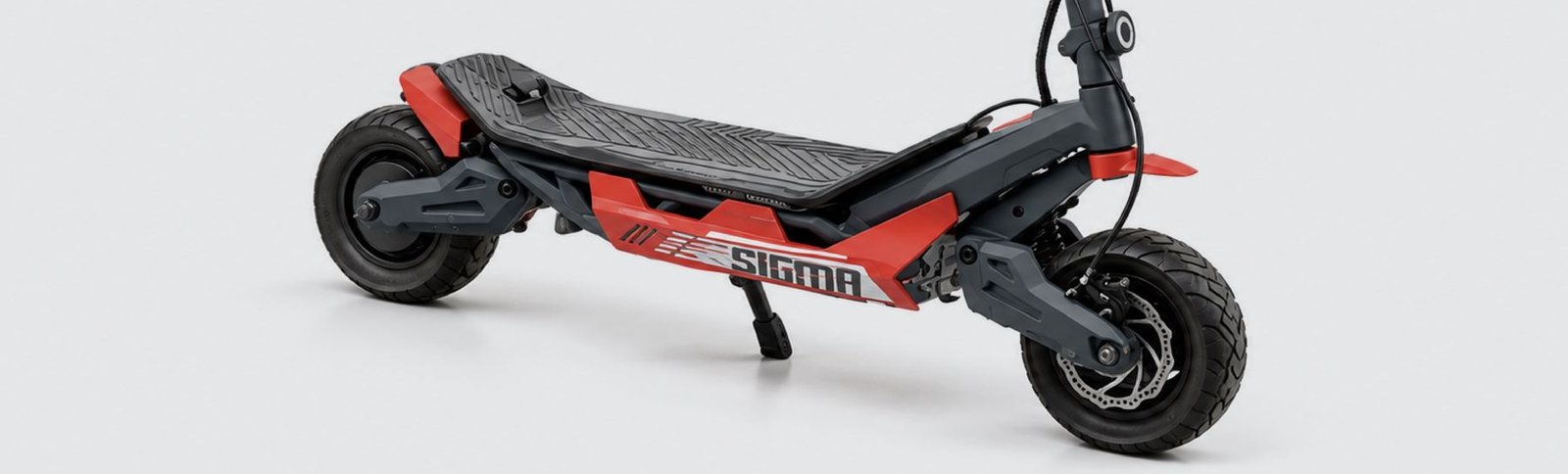 Sigma electric kick-scooter in grey and red